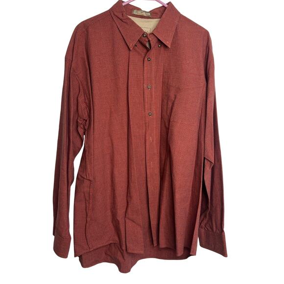 Haggar Plaid Check Long Sleeve Button Down Shirt Red Men's XXL 2XL - Picture 1 of 4